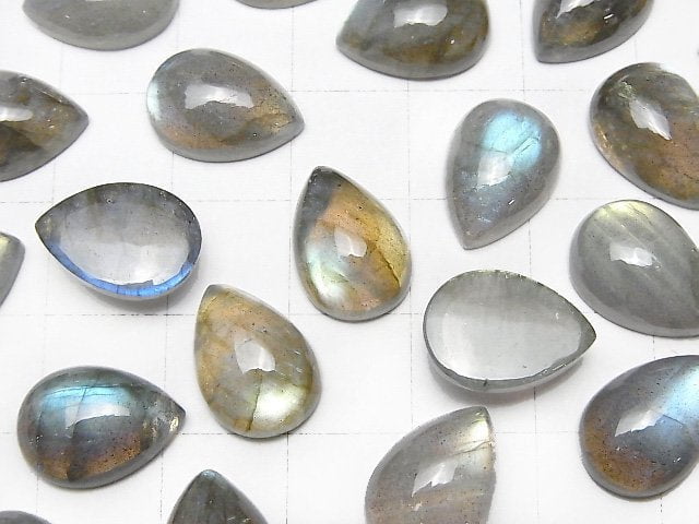 Labradorite AA++ Pear shape  Cabochon 14x10mm 3pcs