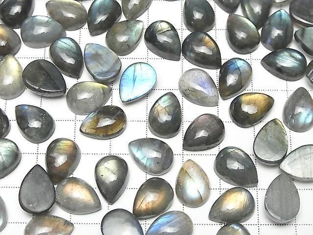 [Video] Labradorite AA++ Pear Shape Cabochon 14x10mm 3pcs