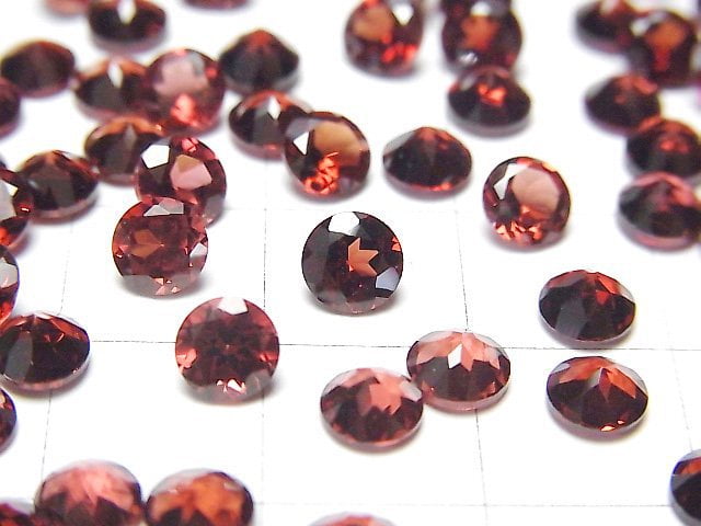 [Video]High Quality Mozambique Garnet AAA Loose stone Round Faceted 5x5mm 5pcs