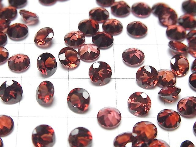 [Video]High Quality Mozambique Garnet AAA Loose stone Round Faceted 5x5mm 5pcs