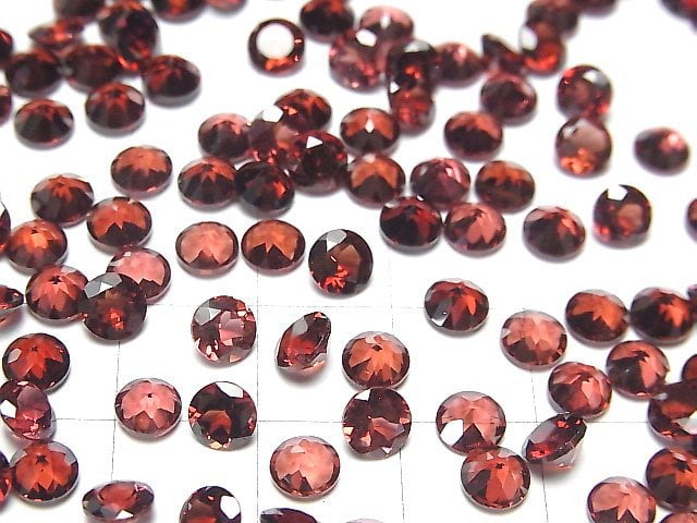 [Video]High Quality Mozambique Garnet AAA Loose stone Round Faceted 5x5mm 5pcs