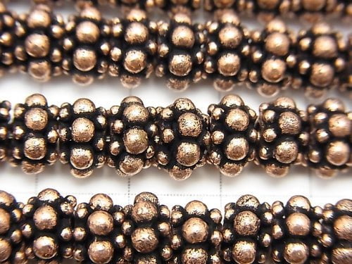 Copper  Roundel 8x8x5mm Oxidized Finish  half or 1strand beads (aprx.7inch/18cm)