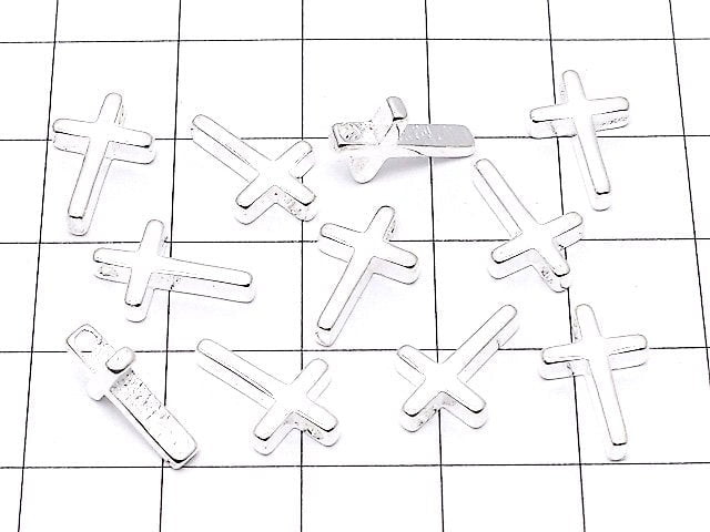 Metal parts charm 13x8mm Cross silver color 3pcs