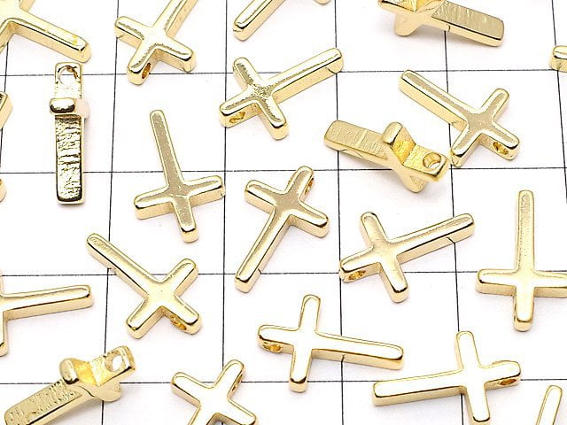 Metal parts charm 13x8mm Cross gold color 3pcs