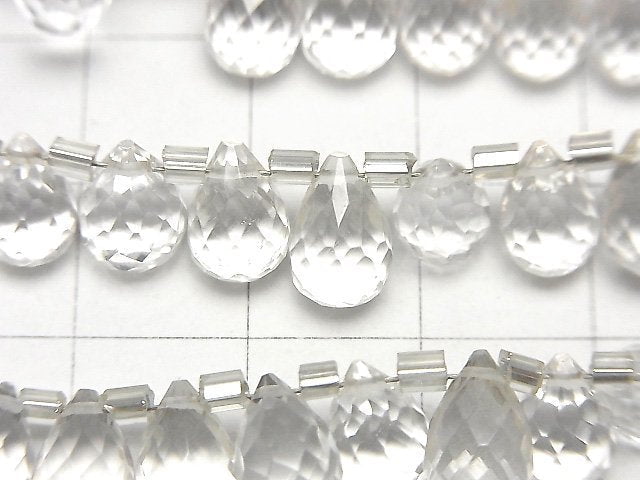 [Video]High Quality Crystal AAA Drop Faceted Briolette 8x5x5mm half or 1strand (22pcs)