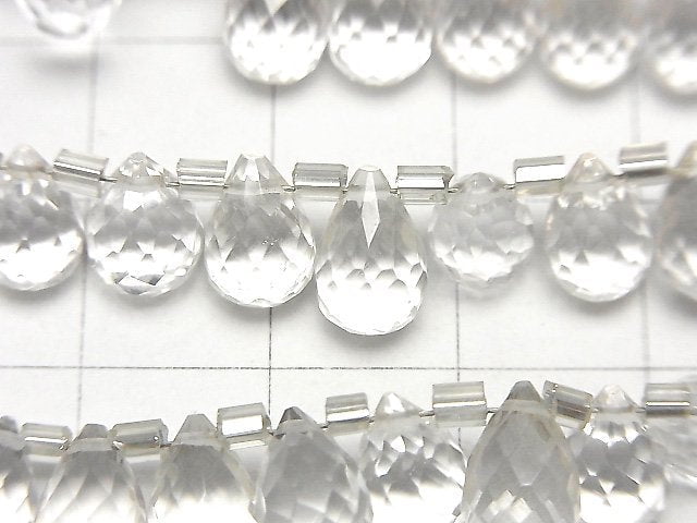 [Video]High Quality Crystal AAA Drop Faceted Briolette 8x5x5mm half or 1strand (22pcs)