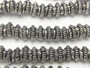Copper Rondelle 7x7x3.5mm Silver coated Oxidized Finish half or 1strand beads (aprx.7inch / 18cm)