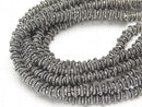 Copper Rondelle 7x7x3.5mm Silver coated Oxidized Finish half or 1strand beads (aprx.7inch / 18cm)