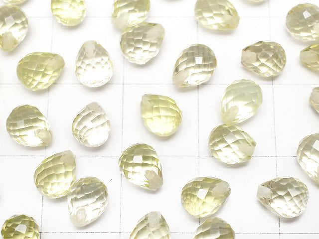 High Quality Lemon Quartz AAA Half Drilled Hole Faceted Drop 6x5mm 6pcs $5.79!