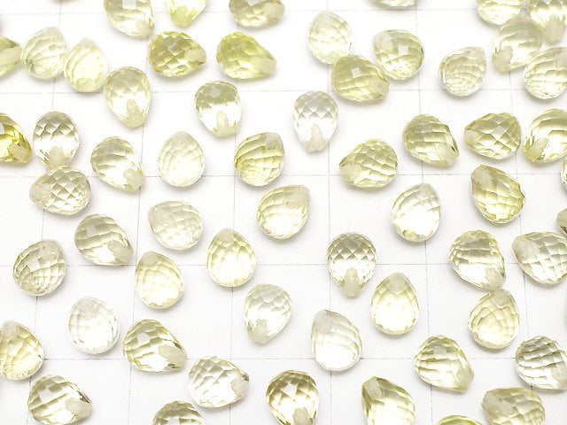 High Quality Lemon Quartz AAA Half Drilled Hole Faceted Drop 6x5mm 6pcs $5.79!