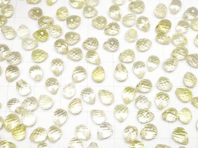 High Quality Lemon Quartz AAA Half Drilled Hole Faceted Drop 6x5mm 6pcs $5.79!