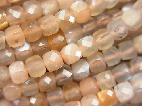 Cube, Moonstone Gemstone Beads