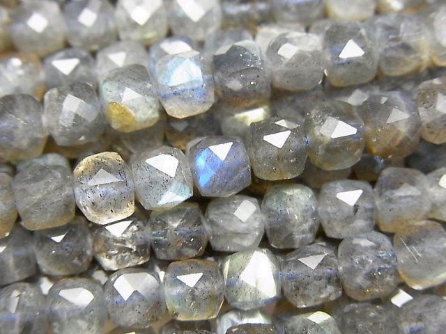 Cube, Labradorite Gemstone Beads