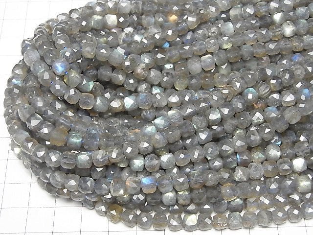 [Video] High Quality! Labradorite AA++ Cube Shape 6x6x6mm half or 1strand beads (aprx.15inch/37cm)