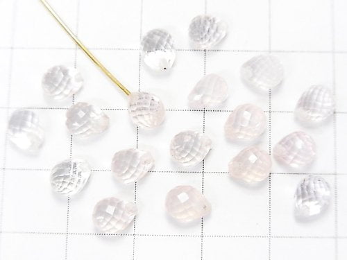 High Quality Rose Quartz AAA Half Drilled Hole Faceted Drop 6x5mm 6pcs $5.79!