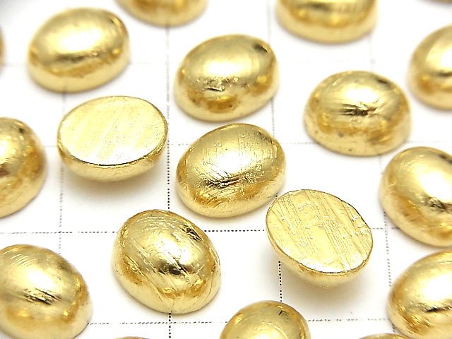 Meteorite (Muonionalusta) Oval Cabochon 10x8mm Yellow Gold 1pc