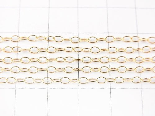 14KGF Oval Chain 3x2mm 10cm