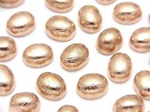 Meteorite (Muonionalusta) Oval Cabochon 10x8mm Pink Gold 1pc