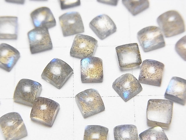 [Video] High Quality Labradorite AAA- Square Cabochon 4x4mm 10pcs