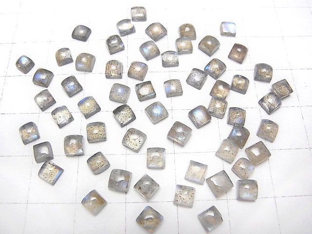 [Video] High Quality Labradorite AAA- Square Cabochon 4x4mm 10pcs