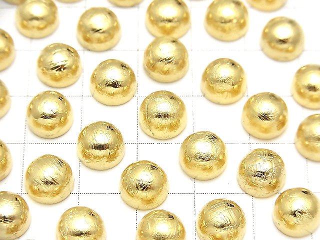 [Video] Meteorite (Muonionalusta) Round Cabochon 8x8mm Yellow Gold 1pc