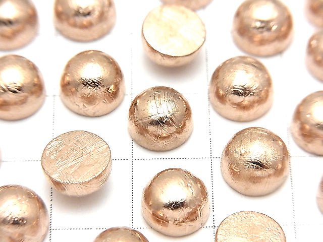 [Video] Meteorite (Muonionalusta) Round Cabochon 8x8mm Pink Gold 1pc