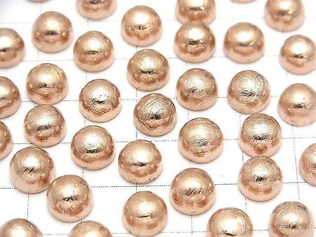 [Video] Meteorite (Muonionalusta) Round Cabochon 8x8mm Pink Gold 1pc