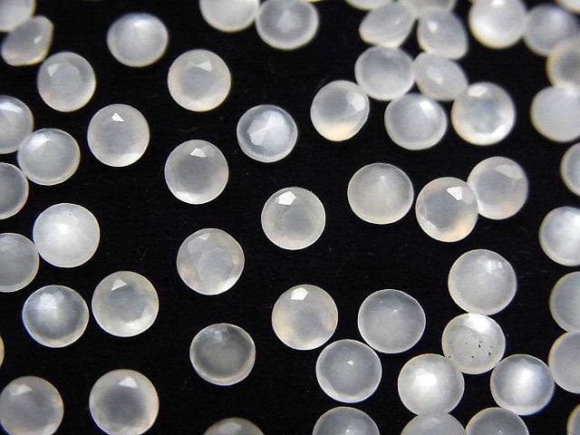 [Video]High Quality White Moonstone AAA Loose stone Round Faceted 4x4mm 10pcs