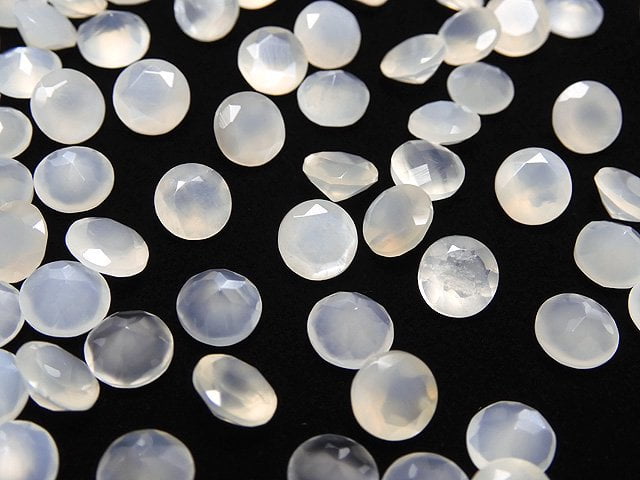 [Video] High Quality White Moonstone AAA Undrilled Round Faceted 6x6x3mm 5pcs $5.79!