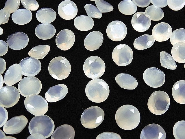 [Video]High Quality White Moonstone AAA Loose stone Round Faceted 8x8mm 5pcs