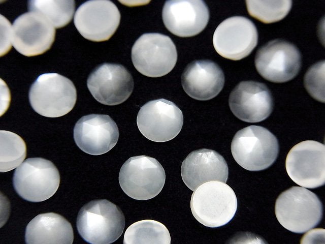 High Quality White Moonstone AAA Round Rose Cut 4x4x2.5mm 10pcs $5.79!