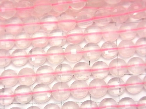 High Quality!  1strand $7.79! Rose Quartz AA++ Faceted Coin 6x6x3.5mm 1strand beads (aprx.15inch/36cm)