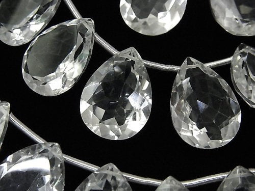 Crystal Quartz, Pear Shape Gemstone Beads