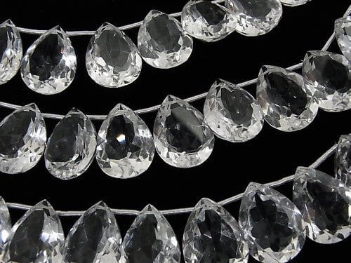 [Video] High Quality Crystal AAA Pear shape Faceted 20x15x8mm half or 1strand (8pcs)