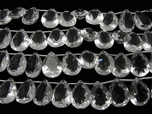 [Video] High Quality Crystal AAA Pear shape Faceted 20x15x8mm half or 1strand (8pcs)