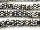 Copper Rondelle 8x8x5mm Silver Coating Oxidized Finish half or 1strand beads (aprx.7inch/18cm)