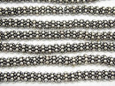 Copper Rondelle 8x8x5mm Silver Coating Oxidized Finish half or 1strand beads (aprx.7inch/18cm)