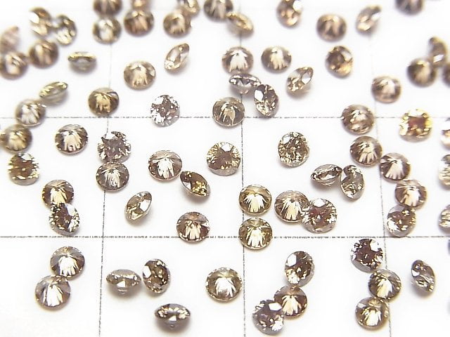 [Video] Light Brown Diamond Round Faceted 2.5x2.5mm 1pc