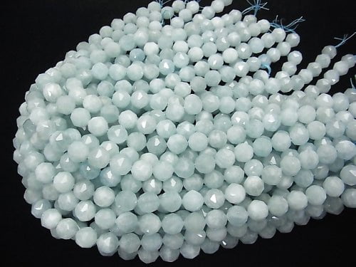 [Video] High Quality! Aquamarine AA + Star Faceted Round 12mm half or 1strand beads (aprx.15inch / 37cm)