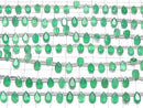 [Video]High Quality Green Onyx AAA Pear shape Faceted 8x5mm 1strand (18pcs )