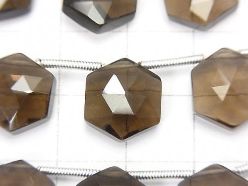 1strand $19.99! High Quality Smoky Quartz AAA Hexagon Rose Cut 11x10mm 1strand (8pcs)