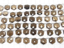 1strand $19.99! High Quality Smoky Quartz AAA Hexagon Rose Cut 11x10mm 1strand (8pcs)