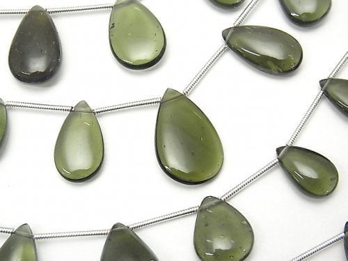 Moldavite, Pear Shape Gemstone Beads