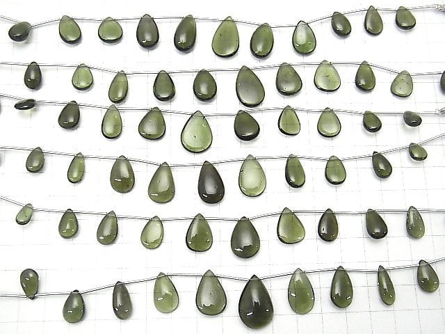 1strand $247.99High Quality Moldavite AAA Pear shape (Smooth)  1strand (9pcs )