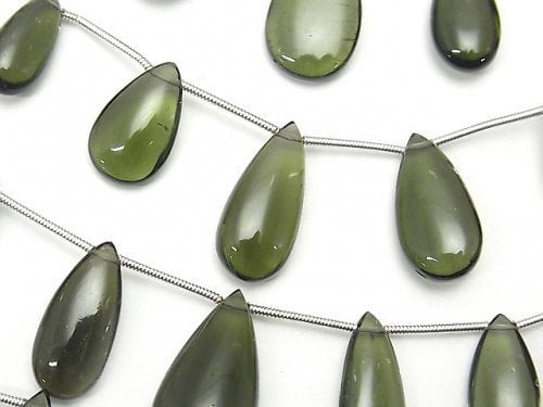 Moldavite, Pear Shape Gemstone Beads