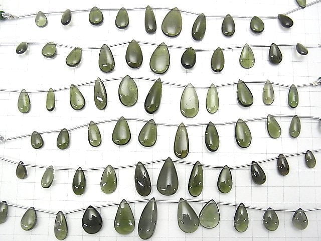 1strand $247.99High Quality Moldavite AAA Pear shape (Smooth)  1strand (9pcs )