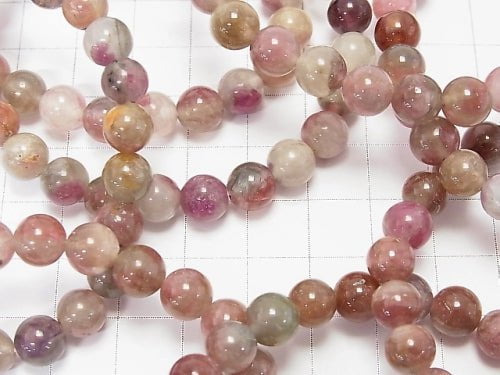 1strand $29.99! Pink Tourmaline Silica AA Round 7-7.5mm [Light Color] 1strand (Bracelet)