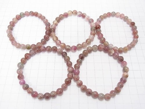 1strand $29.99! Pink Tourmaline Silica AA Round 7-7.5mm [Light Color] 1strand (Bracelet)