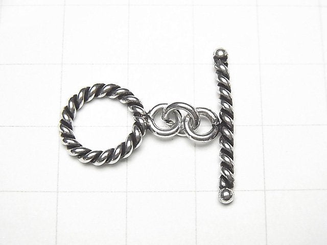 Copper Toggle 13mm Twist Silver Oxidized Finish 4pairs $2.99!