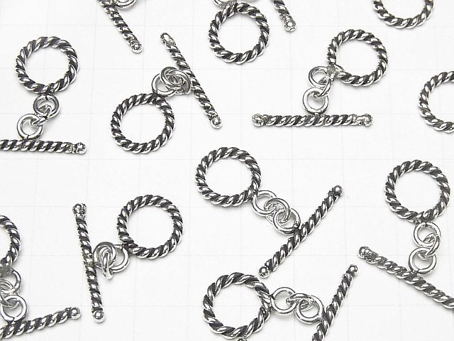 Copper Toggle 13mm Twist Silver Oxidized Finish 4pairs $2.99!